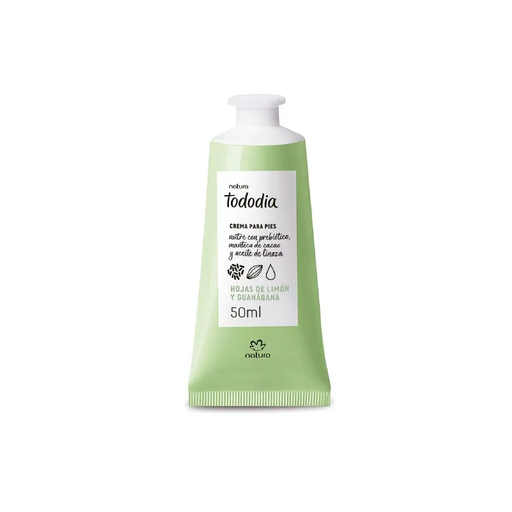Crema Nutritiva para Pies Natura Tododia Hojas de Limón y Guanabana 50ml  - Nutrición Prebiótica